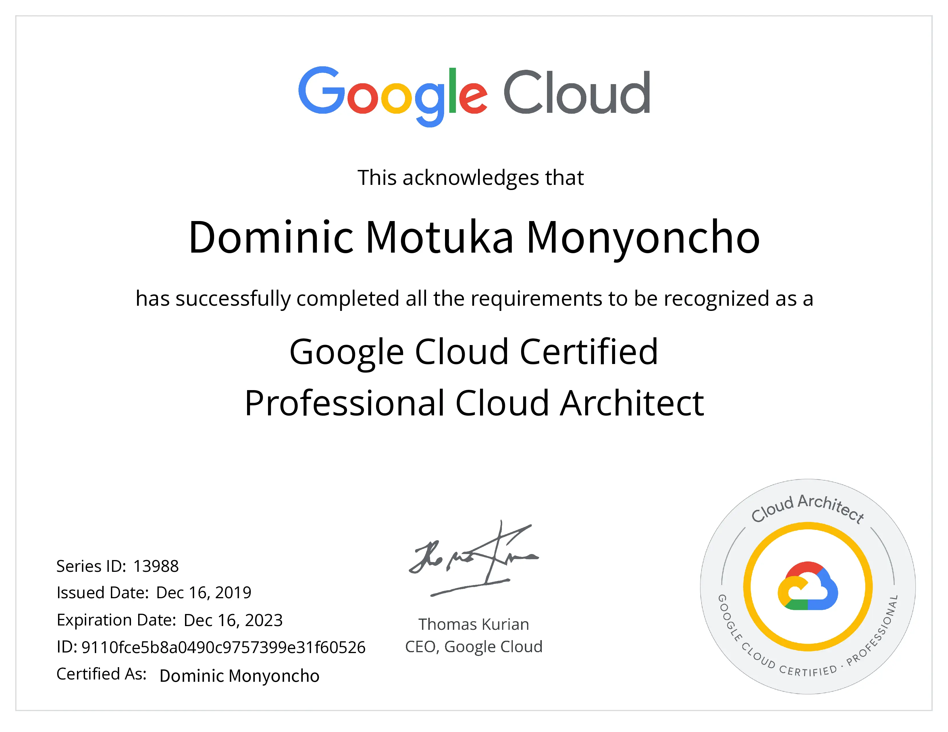 Google Professional Cloud Architect
